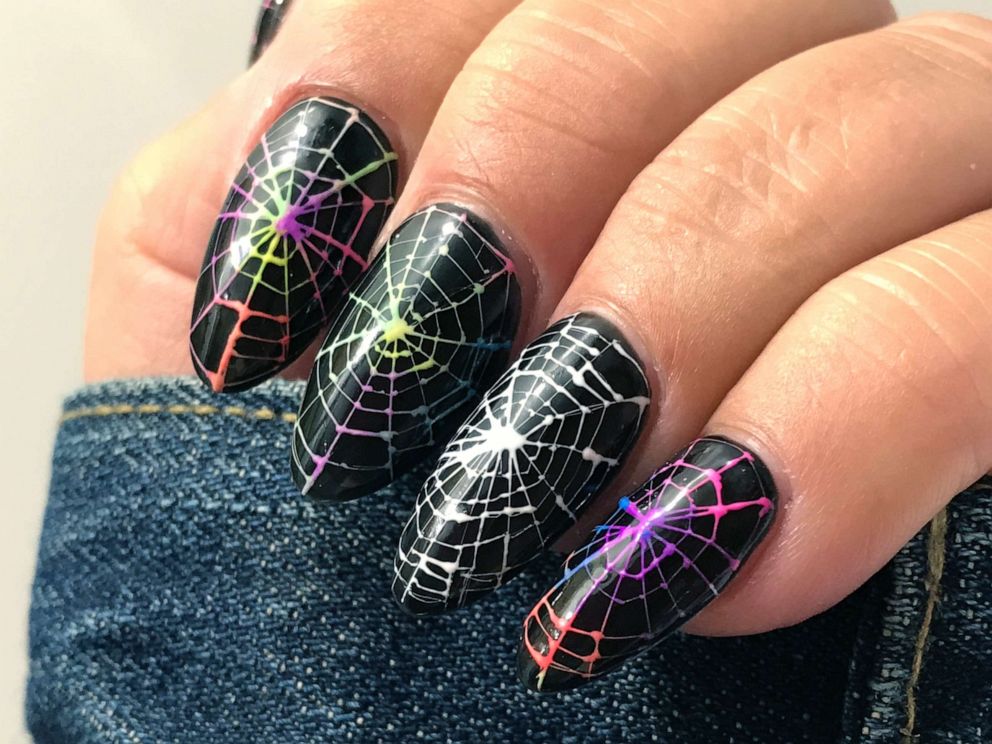 1. "Glow in the Dark Spider Web Nail Art" - wide 10