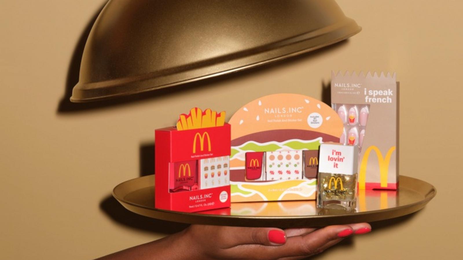 PHOTO: The new McDonald's Nails.INC collaboration of polishes, artificial sets and toppers.The new McDonald's Nails.INC collaboration of polishes, artificial sets and toppers.