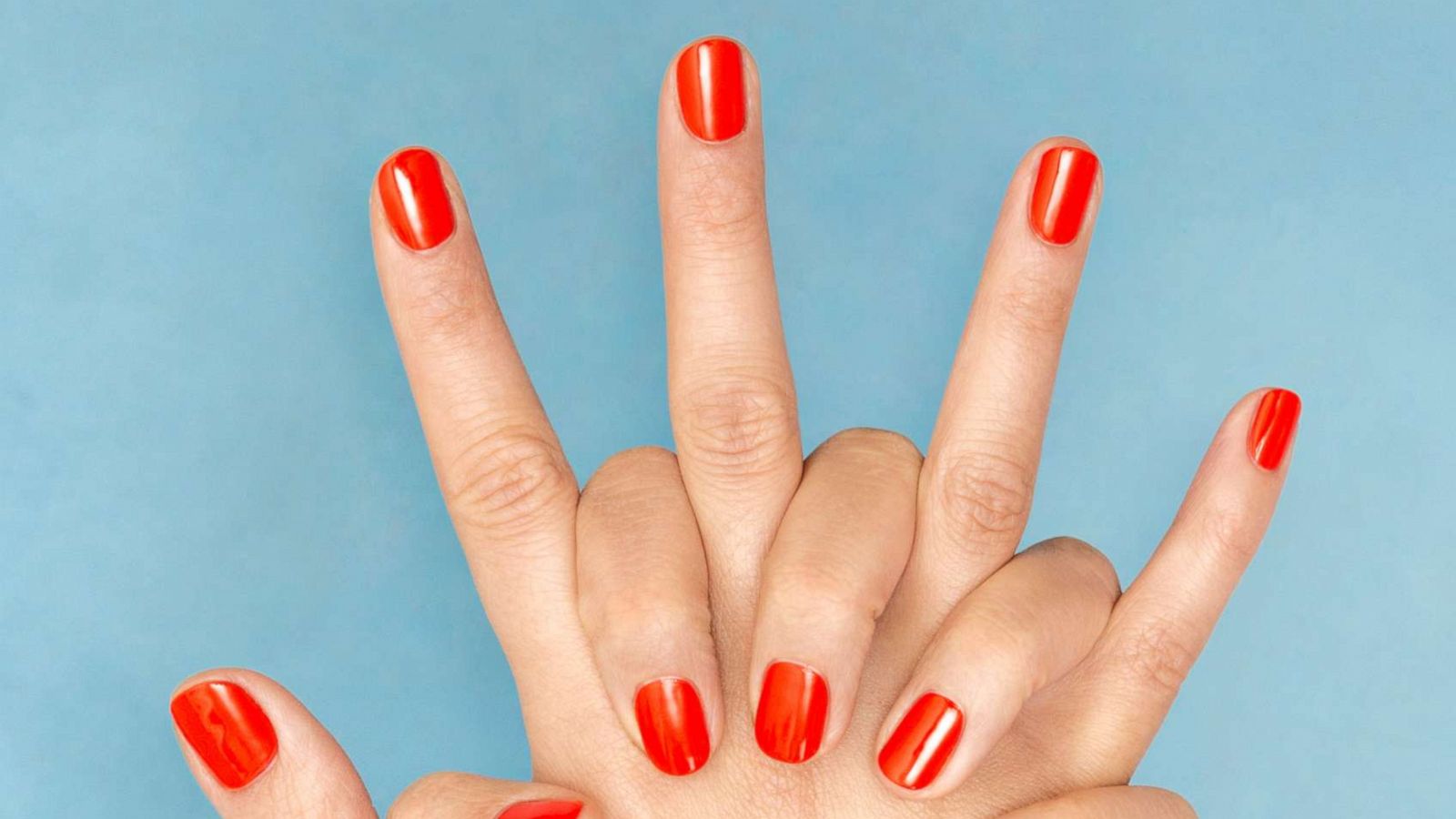 PHOTO: In this file photo, hands with red nail polish are shown.