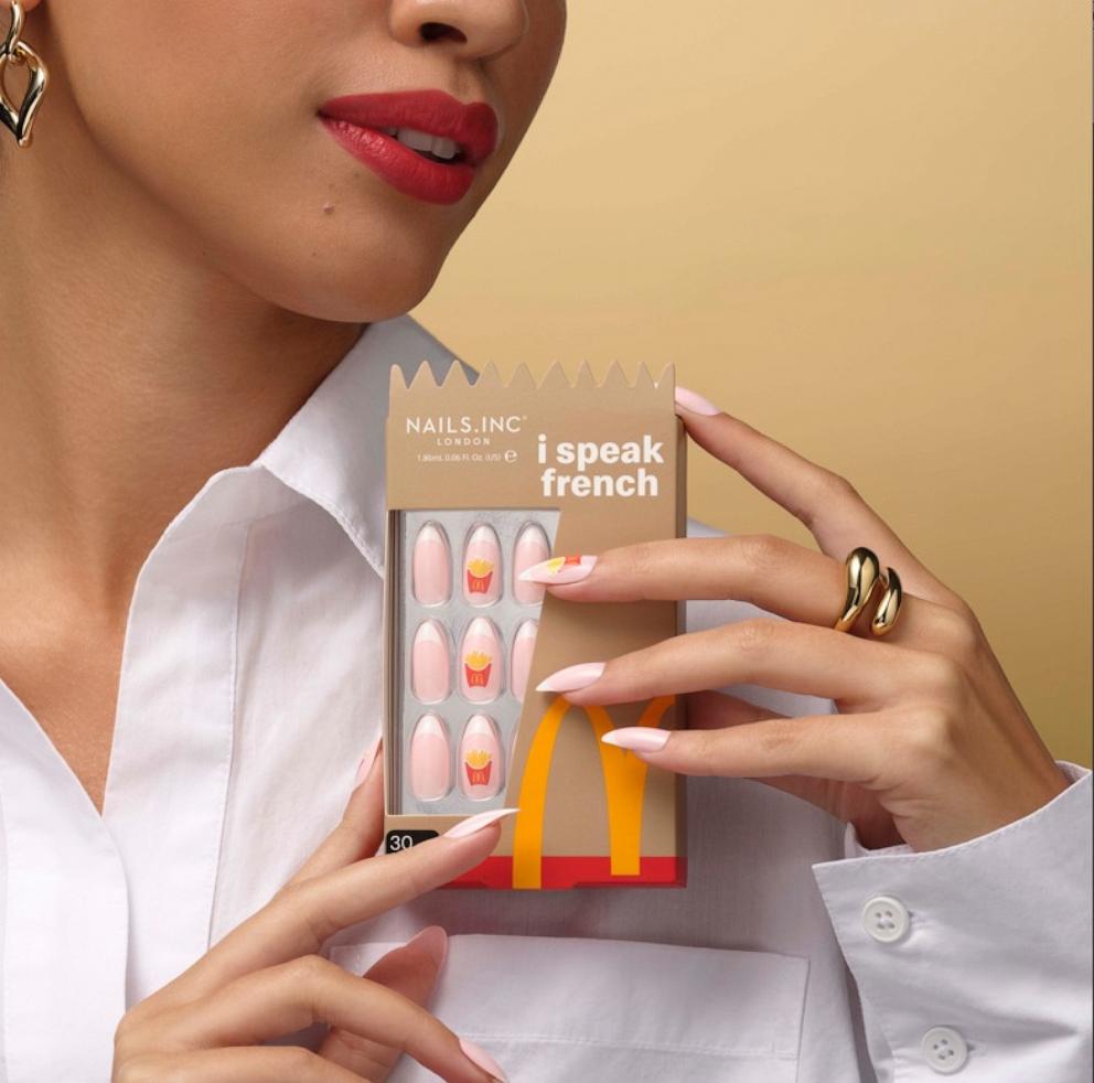 PHOTO: The "I speak French" artificial nail set from Nails.INC and McDonald's.