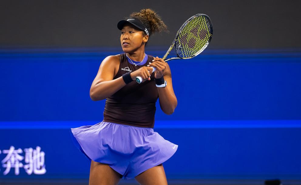 PHOTO: Naomi Osaka of Japan in action against Coco Gauff of the United States in the fourth round on Day 9 of the China Open at National Tennis Center, Oct. 1, 2024, in Beijing.