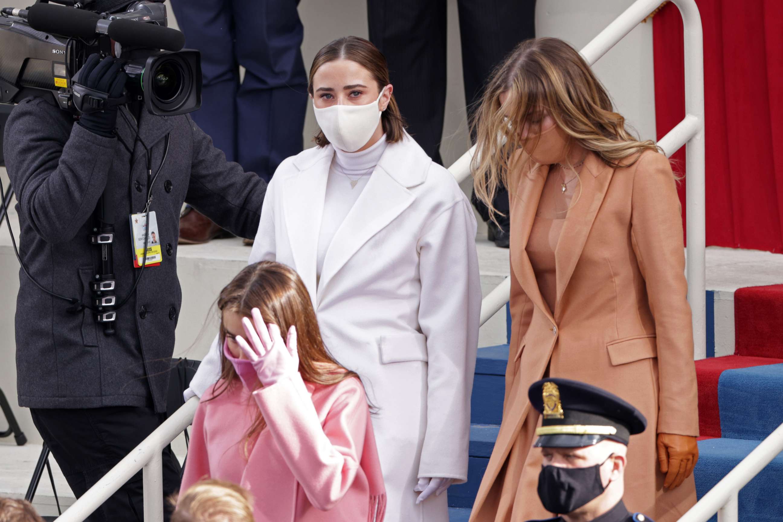PHOTO: Naomi Biden and Natalie Biden, granddaughters of President Joe Biden, arrive to his inauguration on the West Front of the U.S. Capitol on Jan. 20, 2021, in Washington, D.C.