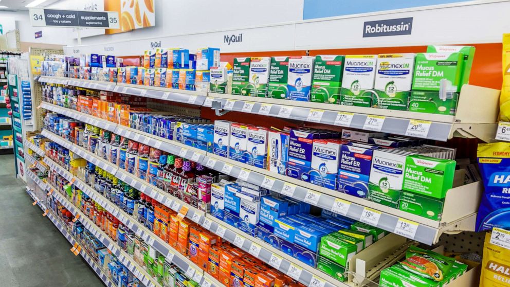 PHOTO: Walgreens pharmacy, over-the-counter medicine, cough, cold and flu relief.