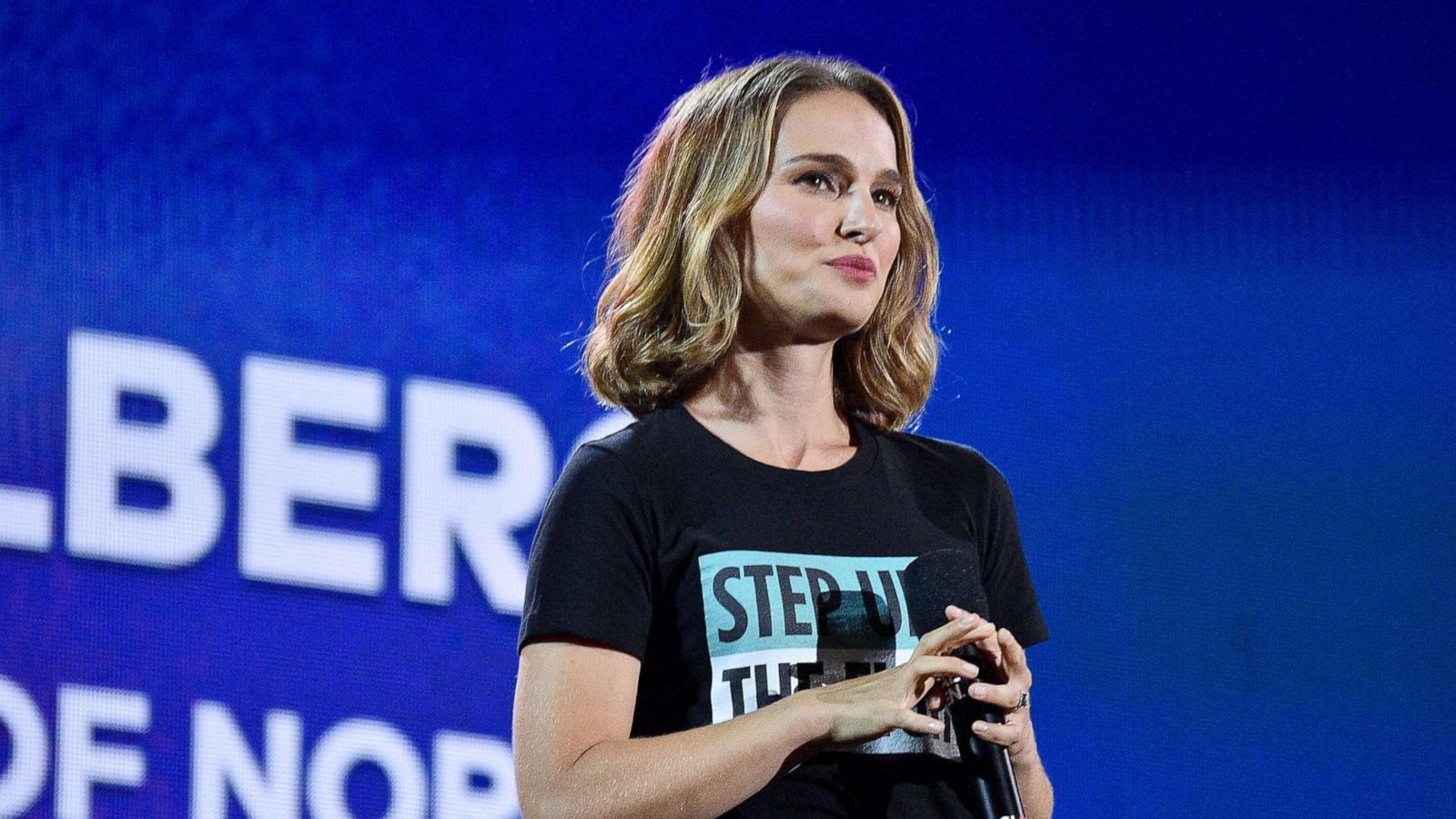 PHOTO: Natalie Portman speaks onstage in Central Park on Sept. 28, 2019 in New York City.