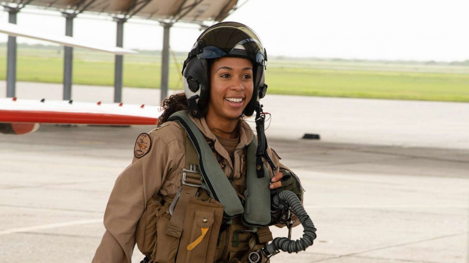 PHOTO: Student Naval Aviator Lt. j.g. Madeline Swegle exits a T-45C Goshawk training aircraft following her final flight to complete the undergraduate Tactical Air pilot training syllabus, July 7, 2020.