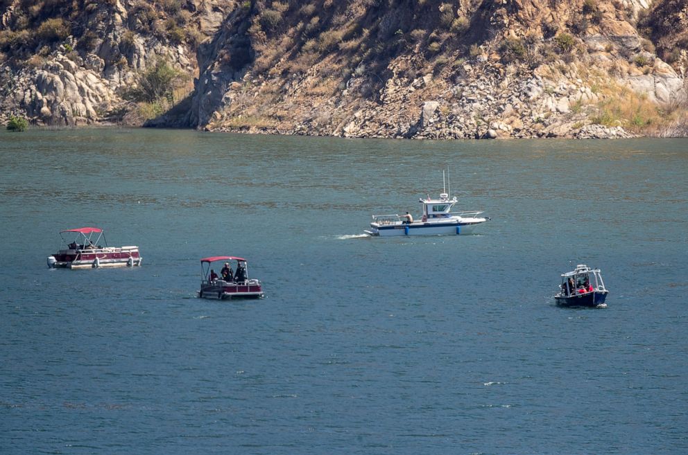 PHOTO: Ventura County crews search Lake Piru for missing actress Naya Rivera, who is missing, July 9, 2020 in Lake Piru, CA.