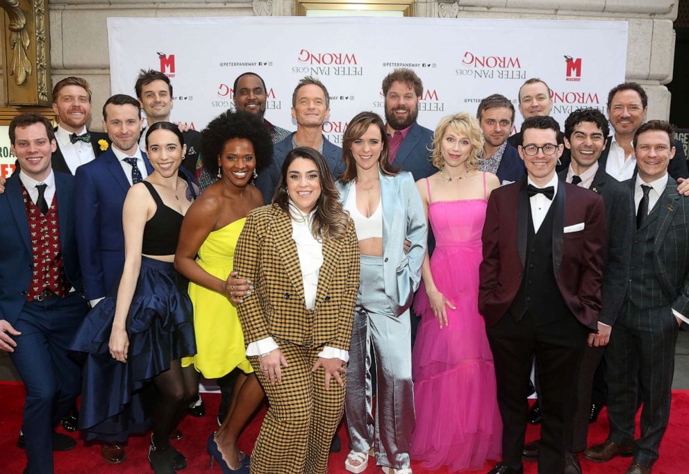 PHOTO: Neil Patrick Harris and the cast pose at the opening night of "Peter Pan Goes Wrong" on Broadway at The Ethel Barrymore Theatre, April 19, 2023, in New York City.