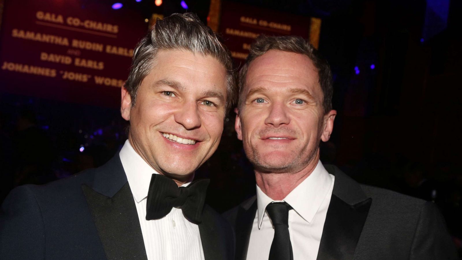 PHOTO: David Burtka and Neil Patrick Harris pose at an event at the Ziegfeld Ballroom in New York, March 2, 2020.