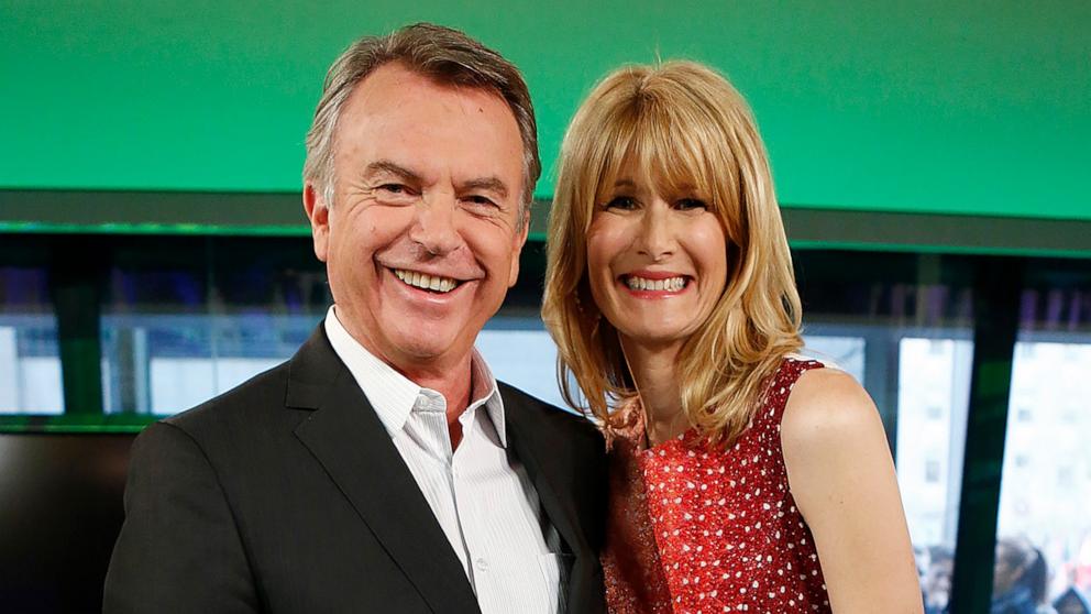 PHOTO: Sam Neill and Laura Dern in New York City, Apr. 2, 2013.