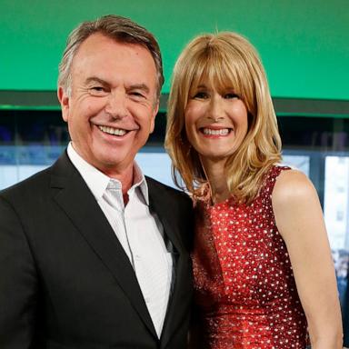 PHOTO: Sam Neill and Laura Dern in New York City, Apr. 2, 2013.