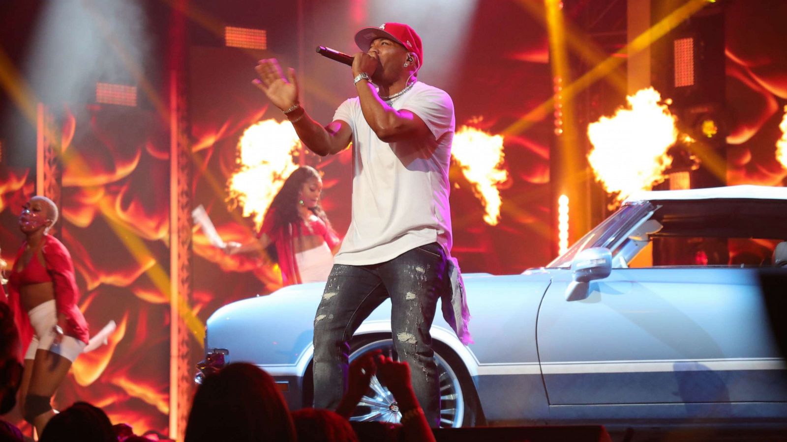 PHOTO: Nelly performs onstage during the 2021 BET Hip Hop Awards at Cobb Energy Performing Arts Center, Oct. 1, 2021, in Atlanta.