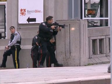 VIDEO: All military bases in Canada are on lockdown after shootings in Ottawa.