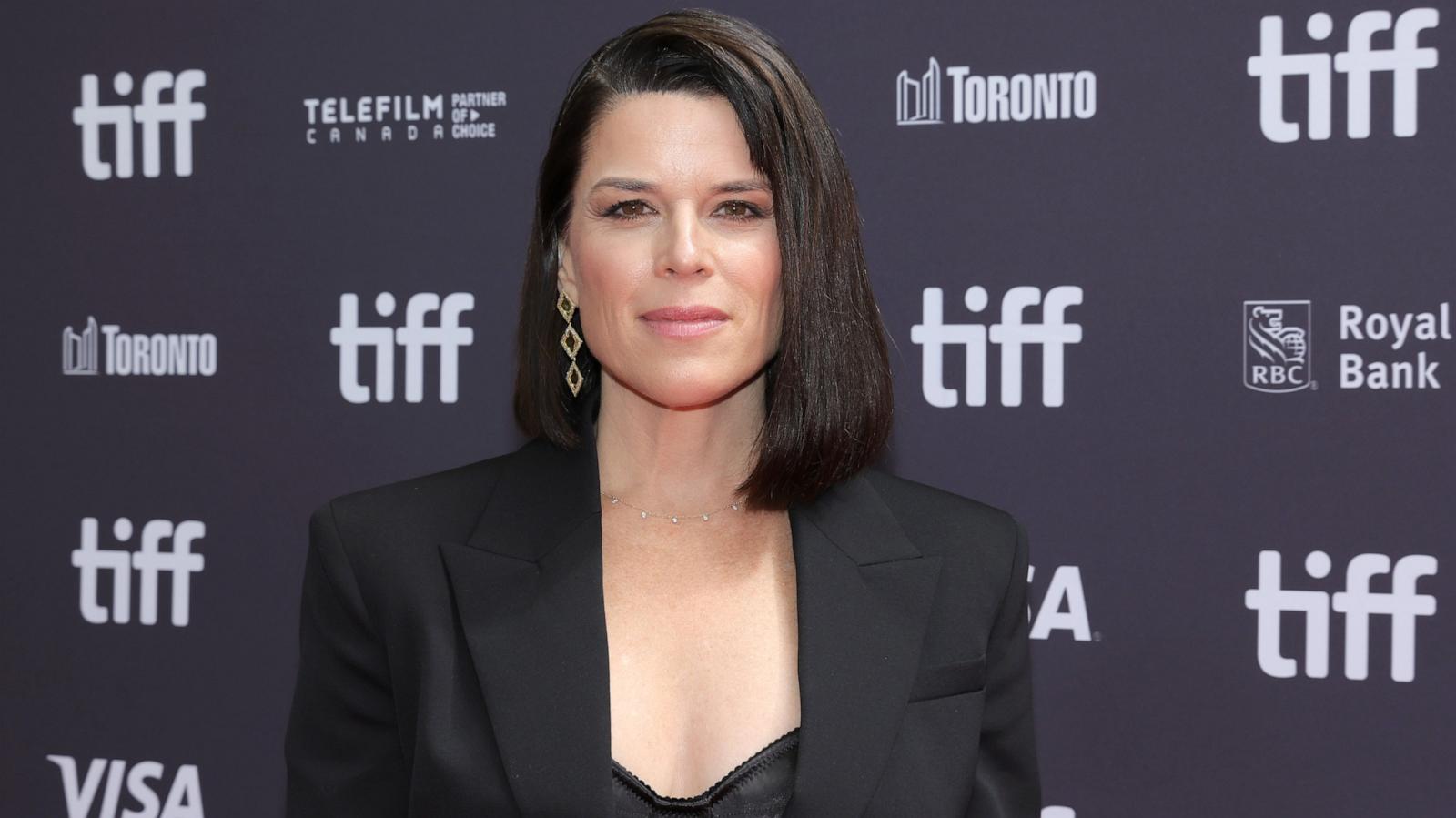 PHOTO: Neve Campbell attends the "Swan Song" premiere during the 2023 Toronto International Film Festival at Roy Thomson Hall on Sept. 09, 2023 in Toronto, Ontario.