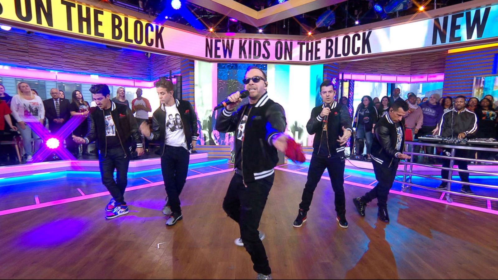 PHOTO: New Kids on the Block performs on ABC's, "Good Morning America," in New York, March 8, 2019.