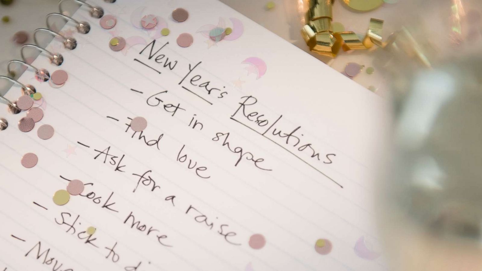 PHOTO: A New Year's resolutions list is written out for the new year in this stock image.