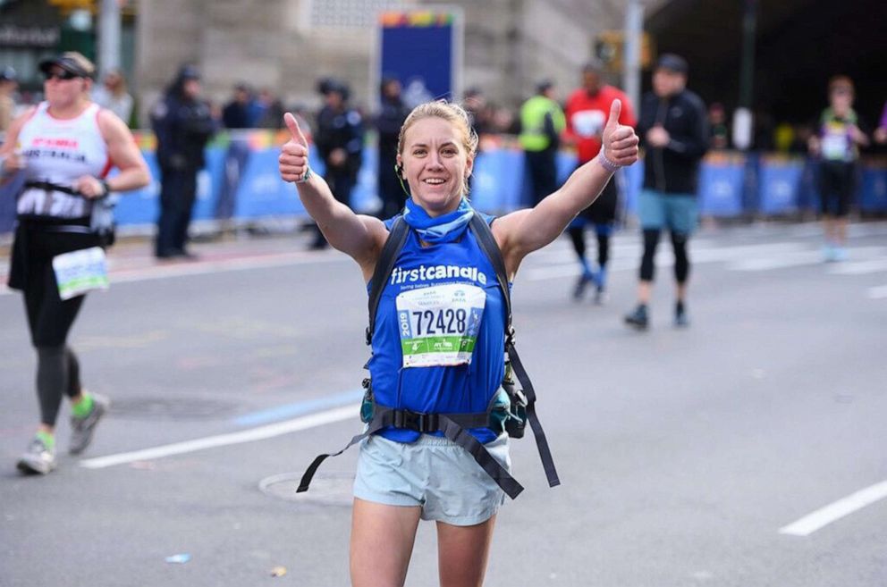 PHOTO: Molly Waitz, 27, of Cutchogue, N.Y., breast pumped while running the 2019 New York City Marathon on Nov. 3, 2019.