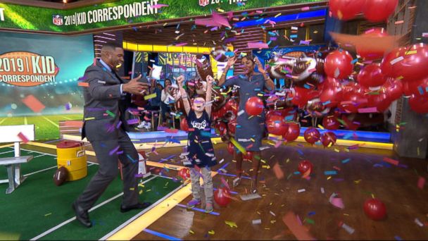 Video NFL's kid correspondent counts down to the big game live on 'GMA' -  ABC News