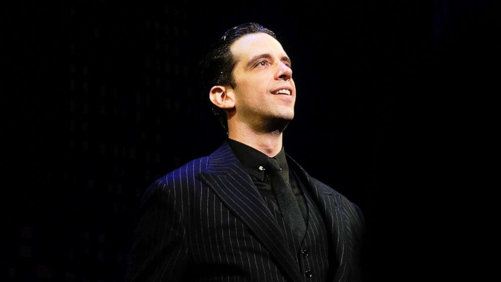 PHOTO: In this April 10, 2014, file photo, Nick Cordero performs during the "Bullets Over Broadway" opening night curtain call at St. James Theatre in New York.