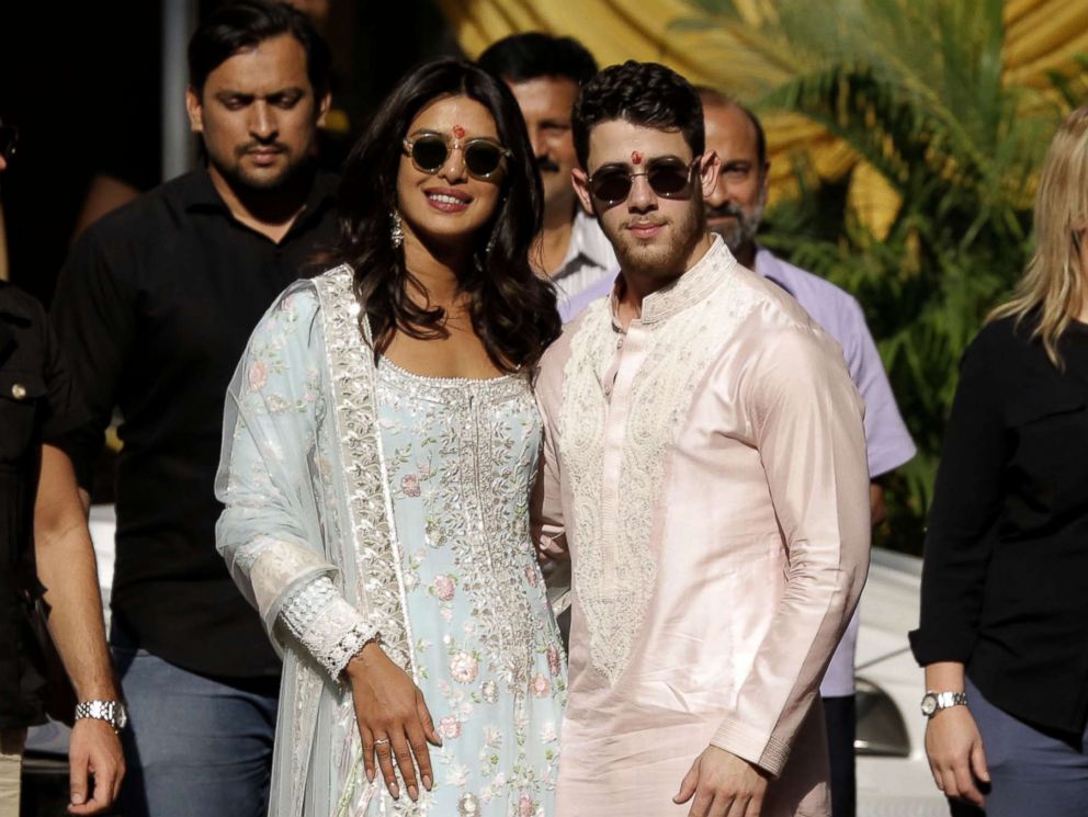 PHOTO: Priyanka Chopra and Nick Jonas step out in traditional Indian clothing ahead of their Jodphur wedding, Nov. 29, 2018.