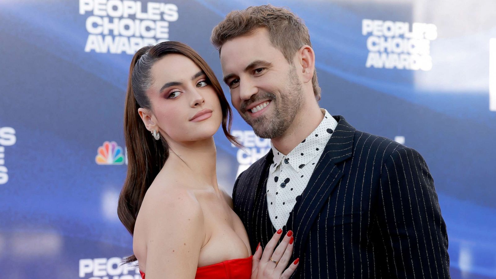 PHOTO: Natalie Joy and Nick Viall attend the 2022 People's Choice Awards at Barker Hangar, Dec. 6, 2022, in Santa Monica, California.