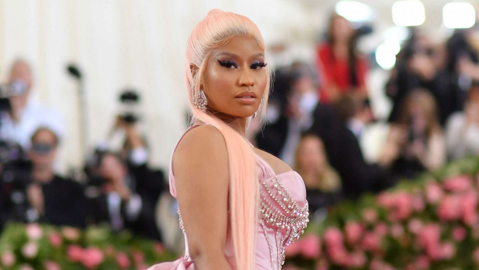 PHOTO: Nicki Minaj arrives for the 2019 Met Gala at the Metropolitan Museum of Art on May 6, 2019, in New York.