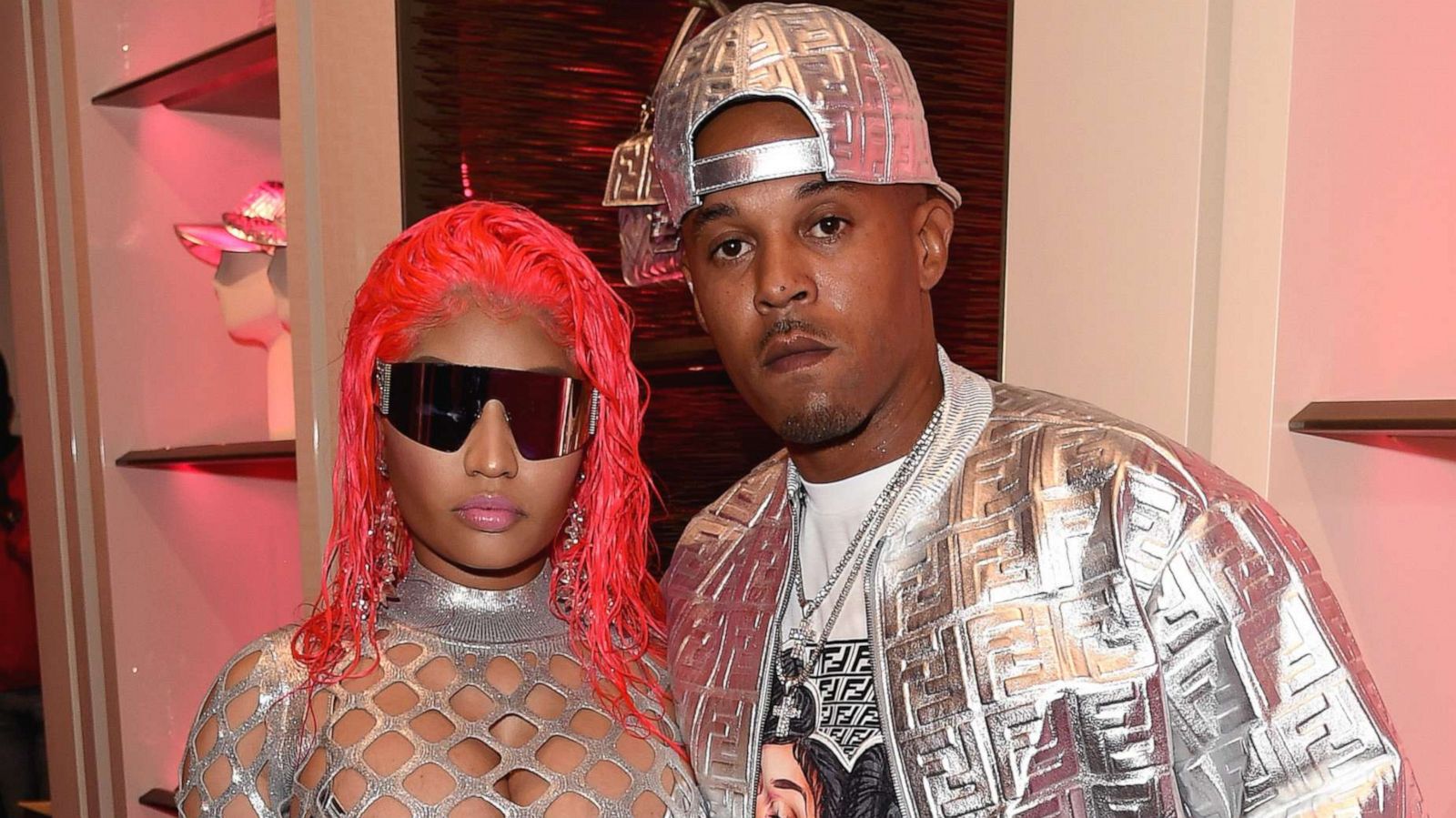 PHOTO: Nicki Minaj and Kenneth Petty attend FENDI Prints On, held at FENDI, Beverly Hills, Calif., on Oct. 15, 2019.