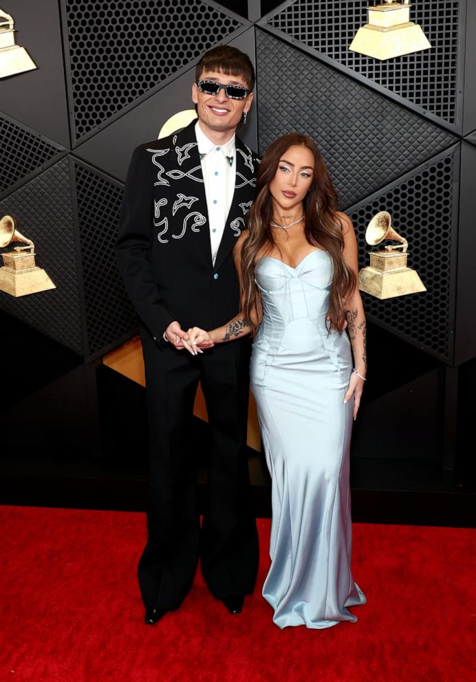 PHOTO: Peso Pluma and Nicki Nicole attend the 66th GRAMMY Awards at Crypto.com Arena on Feb. 04, 2024 in Los Angeles.