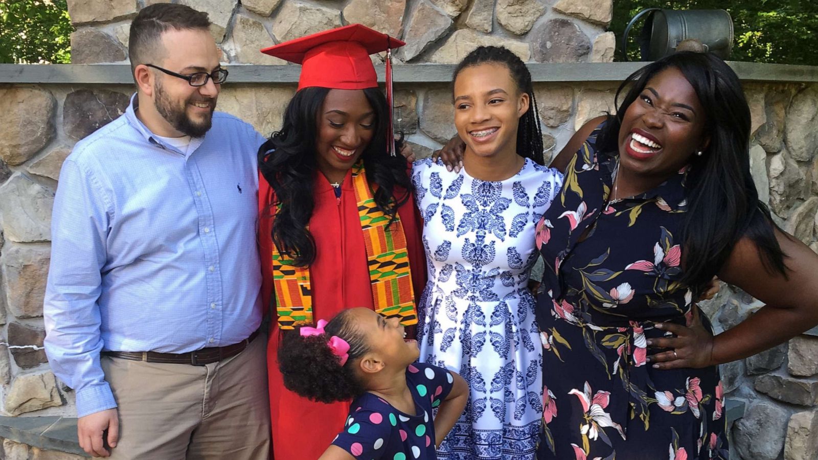 PHOTO: Nicole Walters (right) with her daughters Daya, Krissy, and Ally and her husband Josh (left).