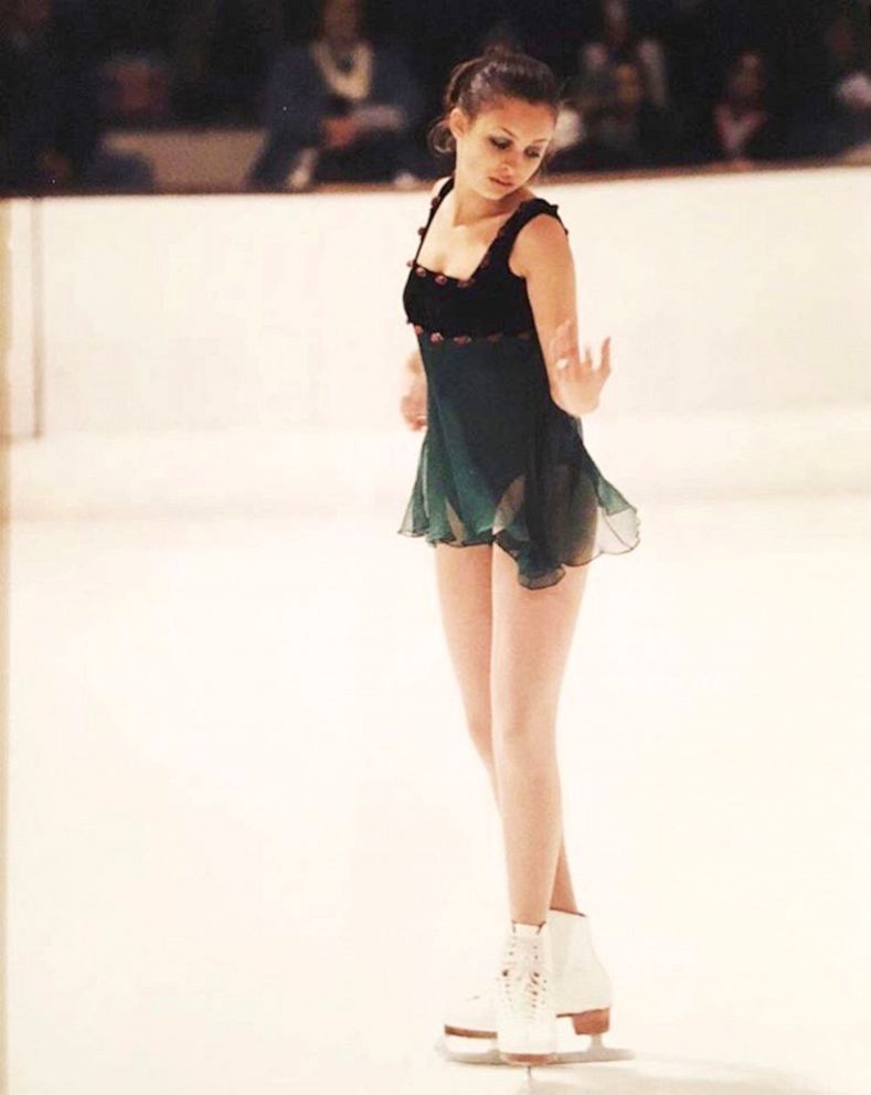 PHOTO: Teenage Nicole Richie performs on the ice during a figure skating routine.