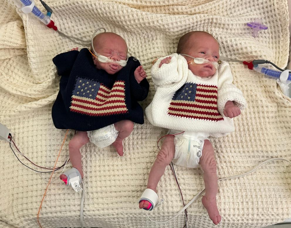 PHOTO: The babies at the neonatal intensive care units at Advocate Children’s Hospitals in Oak Lawn, Ill. and Park Ridge, Ill., are ready to cheer on athletes during the 2024 Paris Olympics.