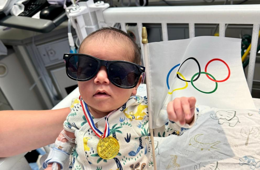 PHOTO: The babies at the neonatal intensive care units at Advocate Children’s Hospitals in Oak Lawn, Ill. and Park Ridge, Ill., are ready to cheer on athletes during the 2024 Paris Olympics.