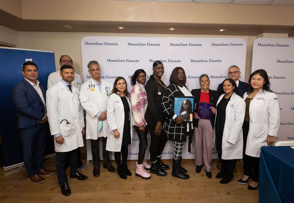 PHOTO: The family of the late Brittany Newton (pictured) and Miriam Nieves, who received the late Newton's heart and kidney, pose with the medical team that helped with the organ donation.