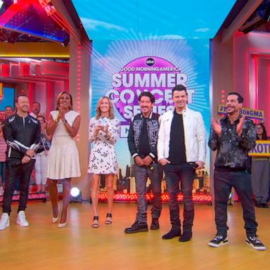 PHOTO: Members of New Kids on the Block perform on "Good Morning America" on June 12, 2025.