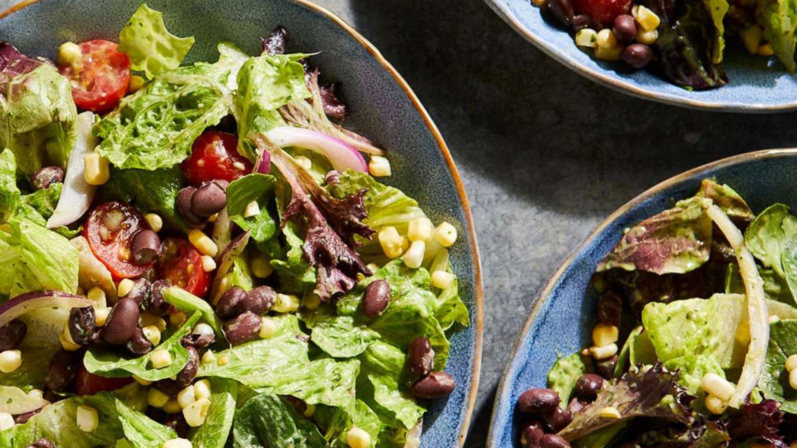 PHOTO: Black bean salad over mixed greens.