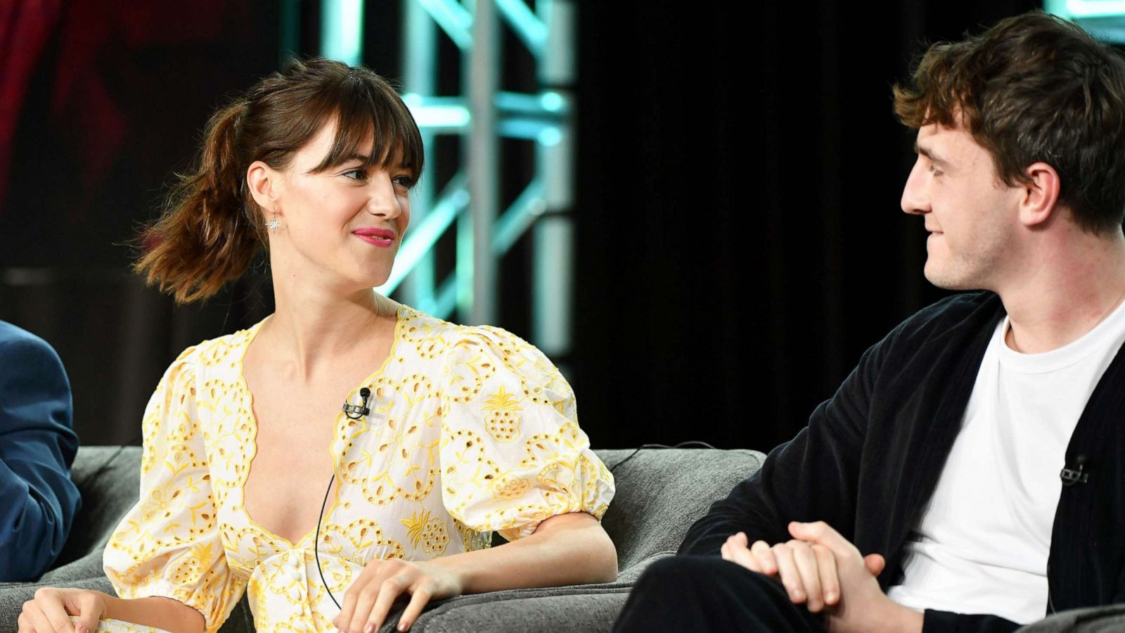 PHOTO: In this Jan. 17, 2020, file photo, Daisy Edgar-Jones and Paul Mescal of "Normal People" speak during the Hulu segment of the 2020 Winter TCA Press Tour at The Langham Huntington, Pasadena, in Pasadena, Calif.