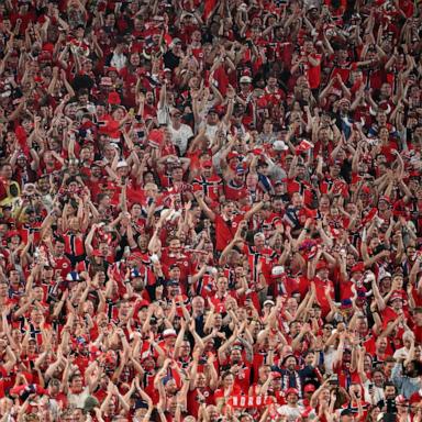 PHOTO: Norway's fans celebrate at the end of the 2026 World Cup Group I football match between Norway and Senegal at the New York/New Jersey Stadium in East Rutherford on June 22, 2026.