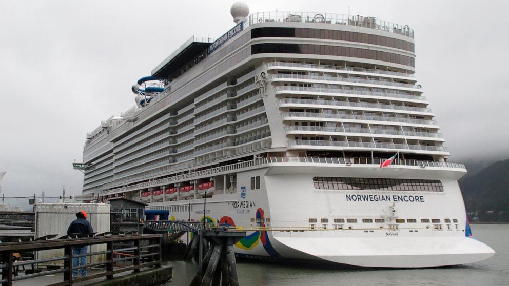 PHOTO: The Norwegian Encore is docked at downtown Juneau, Alaska, Oct. 18, 2022.