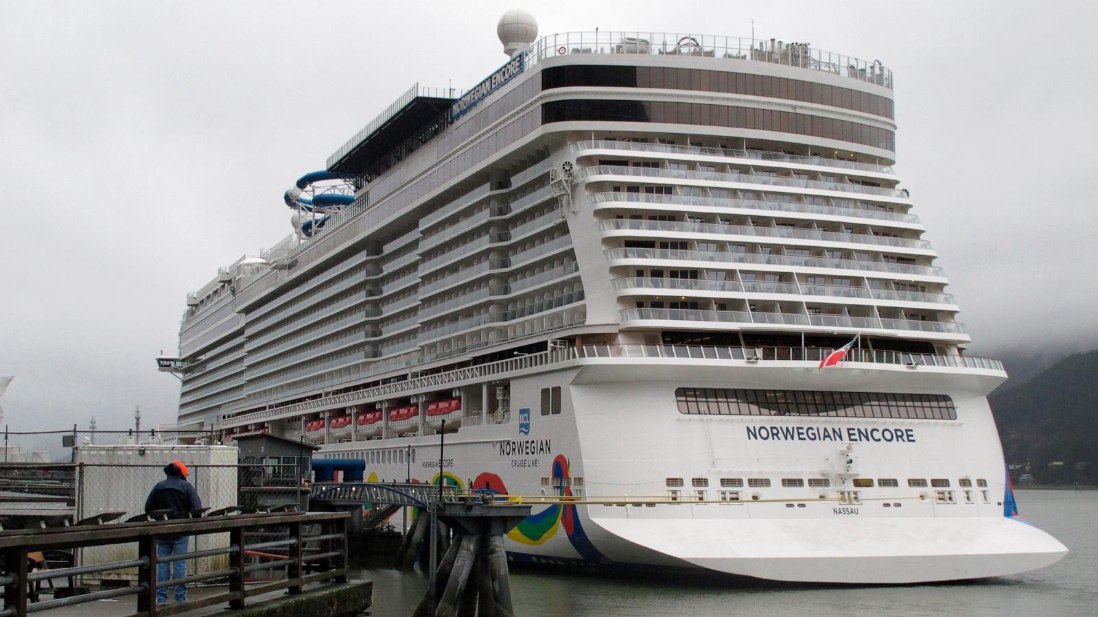 PHOTO: The Norwegian Encore is docked at downtown Juneau, Alaska, Oct. 18, 2022.