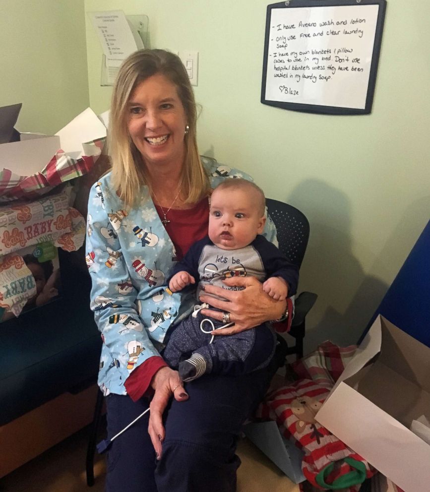 PHOTO: Angela Farnan of Peoria, Illinois, adopted her son Blaze, 1, after caring for him in ICU at OSF Children's Hospital of Illinois.