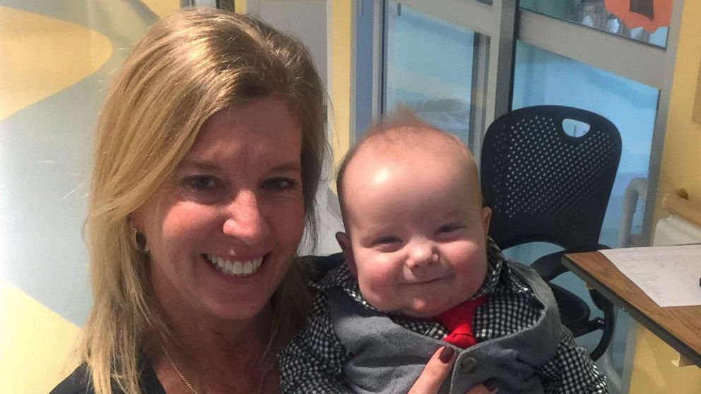 PHOTO: Angela Farnan, a primary charge nurse in the pediatric intensive care unit at OSF Children's Hospital of Illinois, adopted her son Blaze, 1, after caring for him in the ICU.