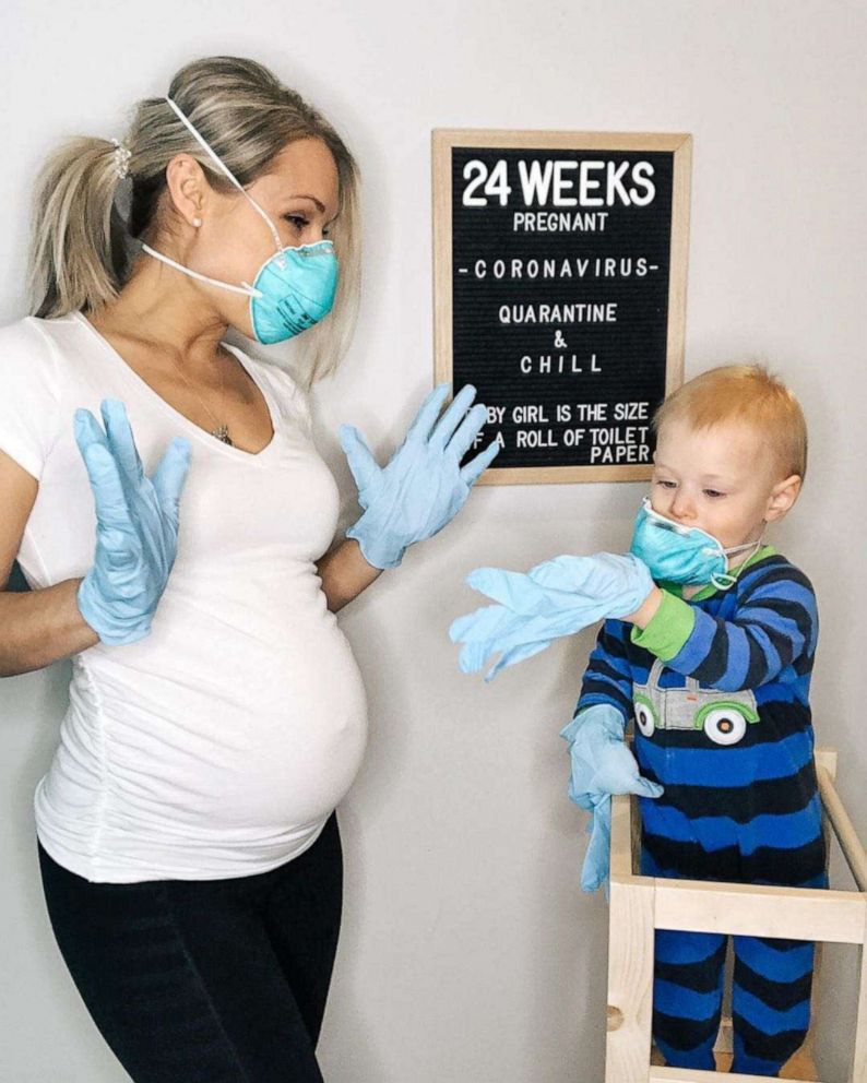 PHOTO: Heather Hodnicki of Hamilton, New Jersey, is 26 weeks pregnant. The nurse and mom of one recently shared a PSA with her 20,000 Instagram followers, urging them to keep calm and practice safe health practices amid the novel coronavirus pandemic.