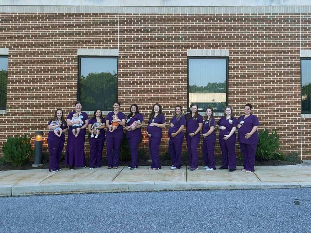 PHOTO: Nearly one dozen nurses at WellSpan Ephrata Community Hospital in Ephrata, Penn., are pregnant or have recently given birth.