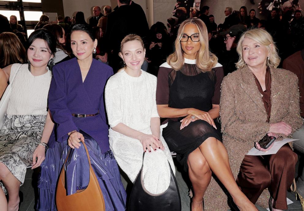 PHOTO: Lu Yuxiao, SinJe Lee, Amanda Seyfried, Ciara and Martha Stewart attend Tory Burch Fall/Winter 2025 during New York Fashion Week at MOMA on Feb. 10, 2025 in New York City. 