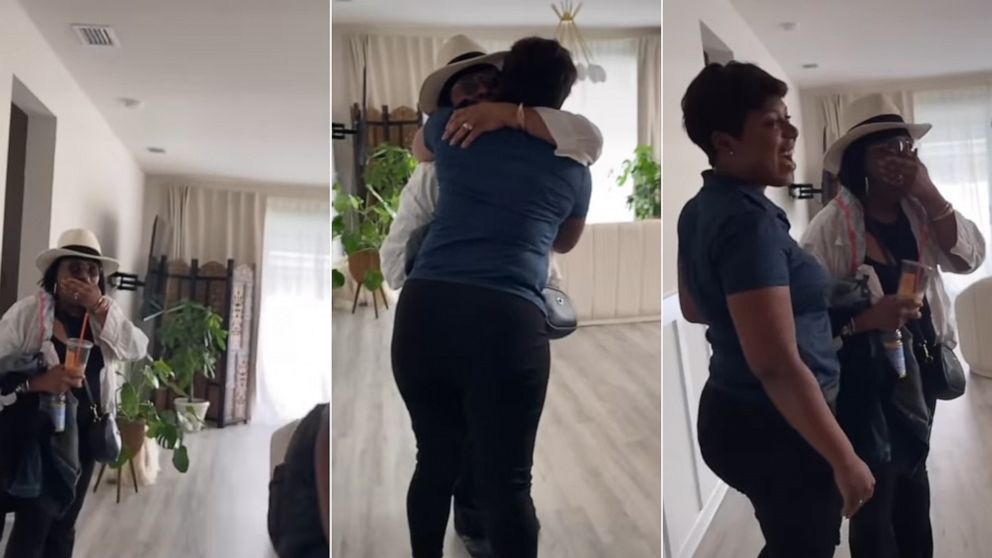 PHOTO: Nyomi Jackson surprised her mom, Wanda Fields, with her new home, which she had led her mom to initially believe was an Airbnb rental home.