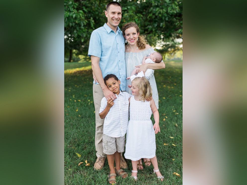 PHOTO: Lauren Ochalek and her husband Aaron are pictured with their children.
