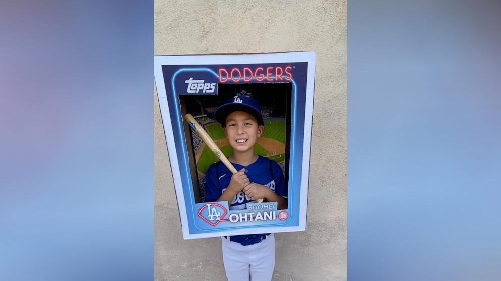 PHOTO: Mom Cheyanne Cortez shared a TikTok post featuring her 9-year-old son Ryan’s Shohei Ohtani baseball card costume for Halloween.