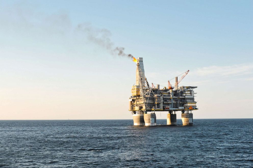 PHOTO: An oil production platform is pictured at sea in Sakhalin, Russia in an undated photo. 