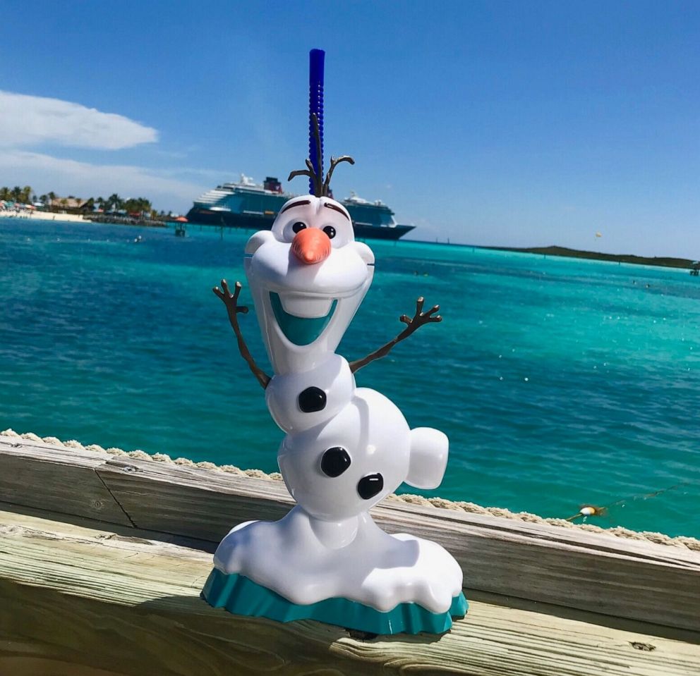 PHOTO: Olaf cups are available at the Heads Up Bar on Castaway Cay. 