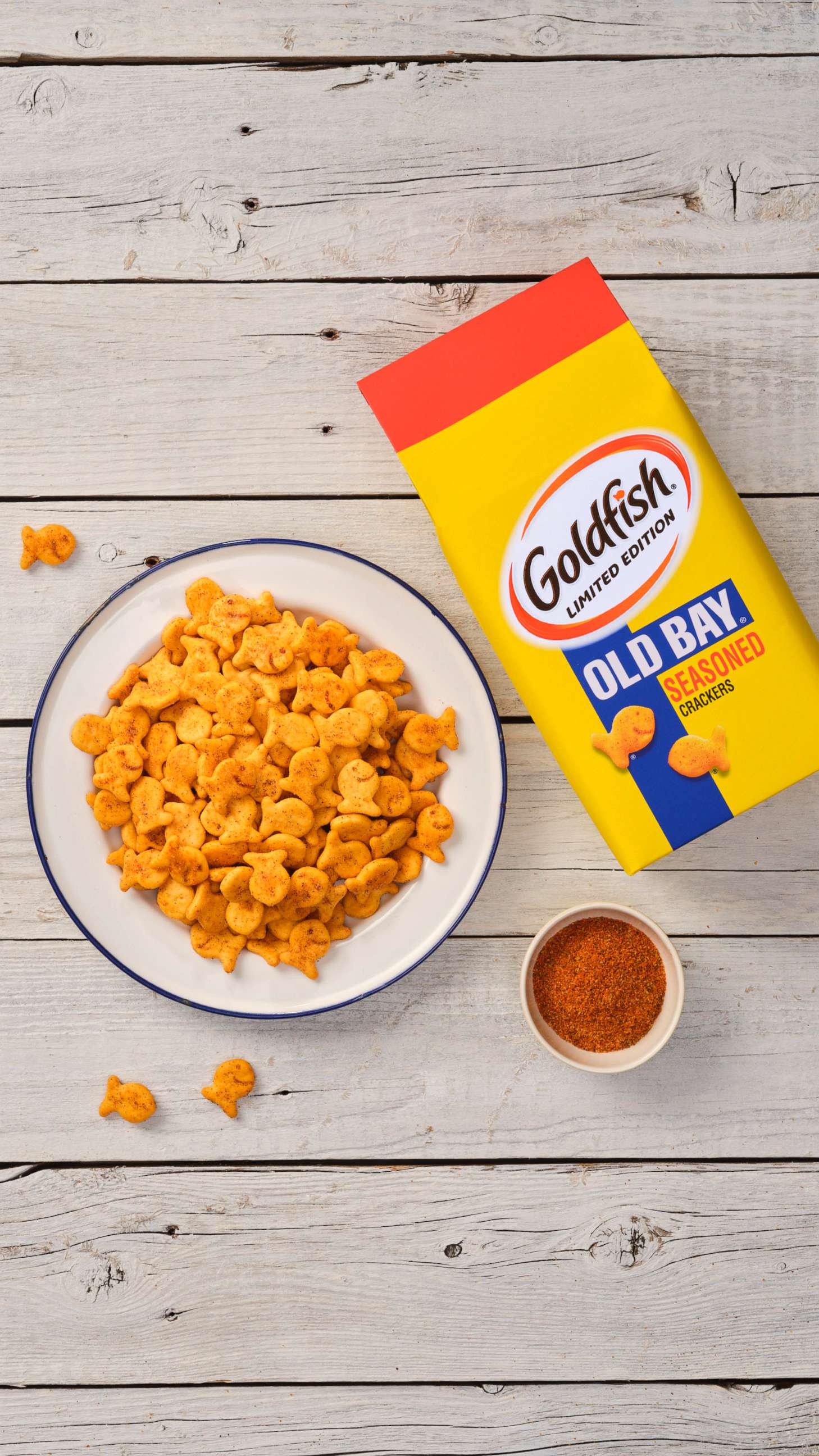 PHOTO: New limited-edition Goldfish with Old Bay seasoning.