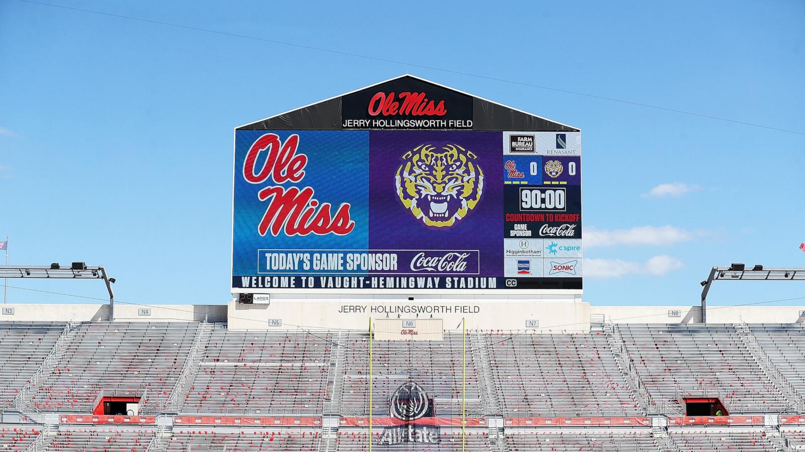PHOTO: A general view of Vaught-Hemingway Stadium before the game between the Mississippi Rebels and the LSU Tigers at Vaught-Hemingway Stadium on Sept. 27, 2025, in Oxford, Mississippi.